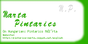 marta pintarics business card